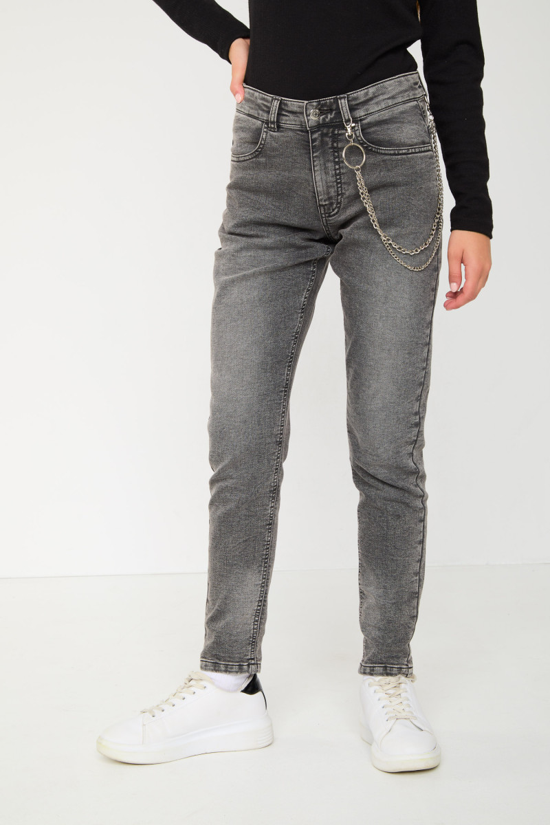 Szare jeansowe spodnie typu BAGGY