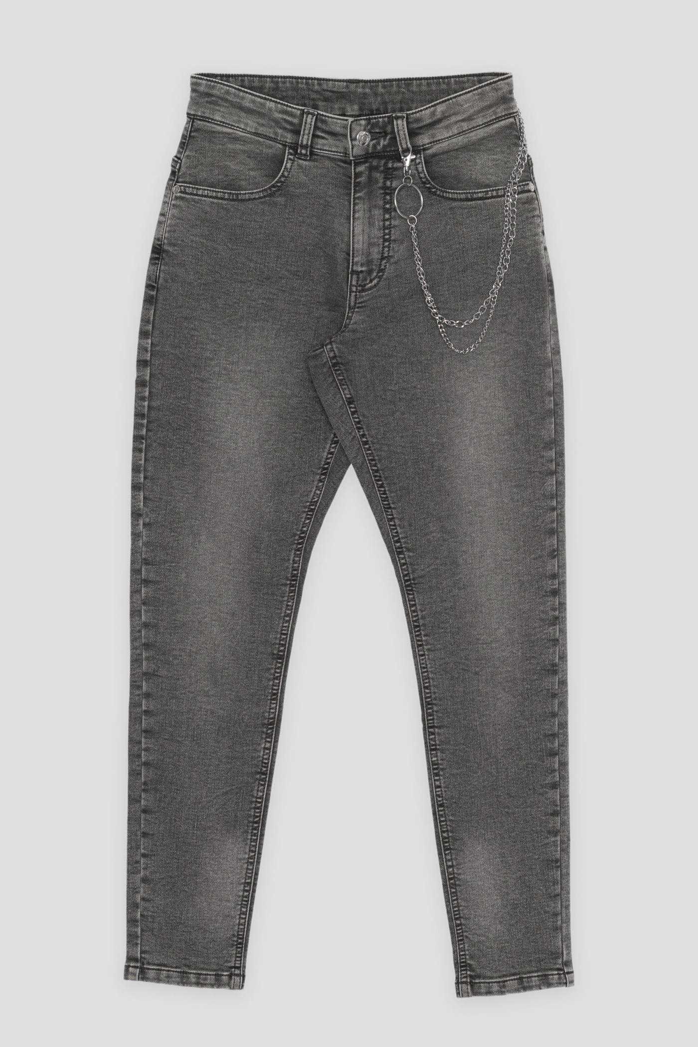 Szare jeansowe spodnie typu BAGGY