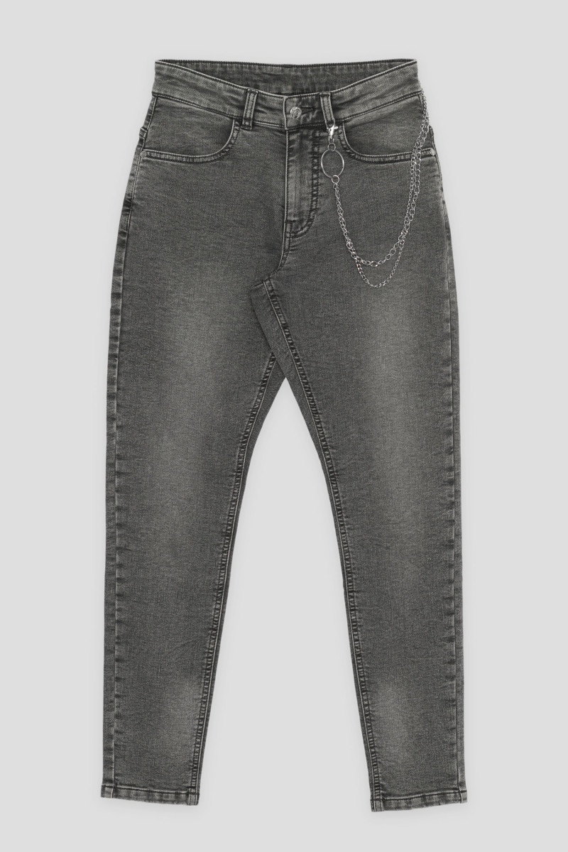 Szare jeansowe spodnie typu BAGGY