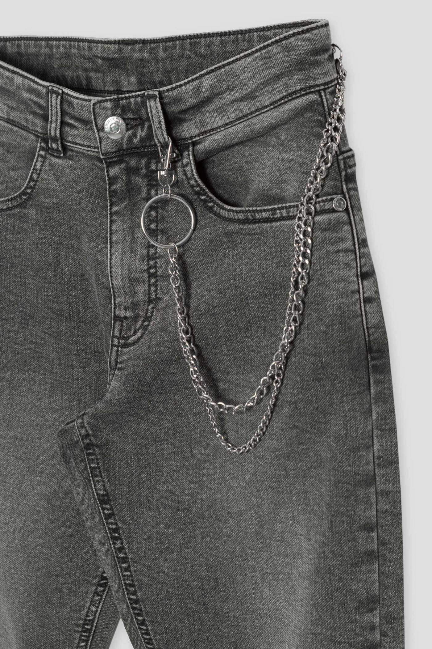 Szare jeansowe spodnie typu BAGGY