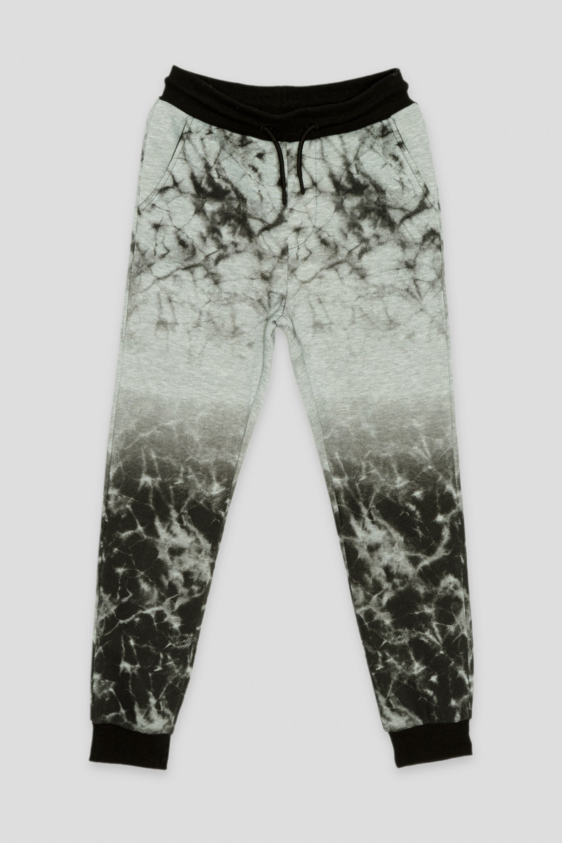 Szare spodnie dresowe z nadrukami