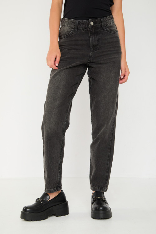 Szare jeansy typu MOM FIT