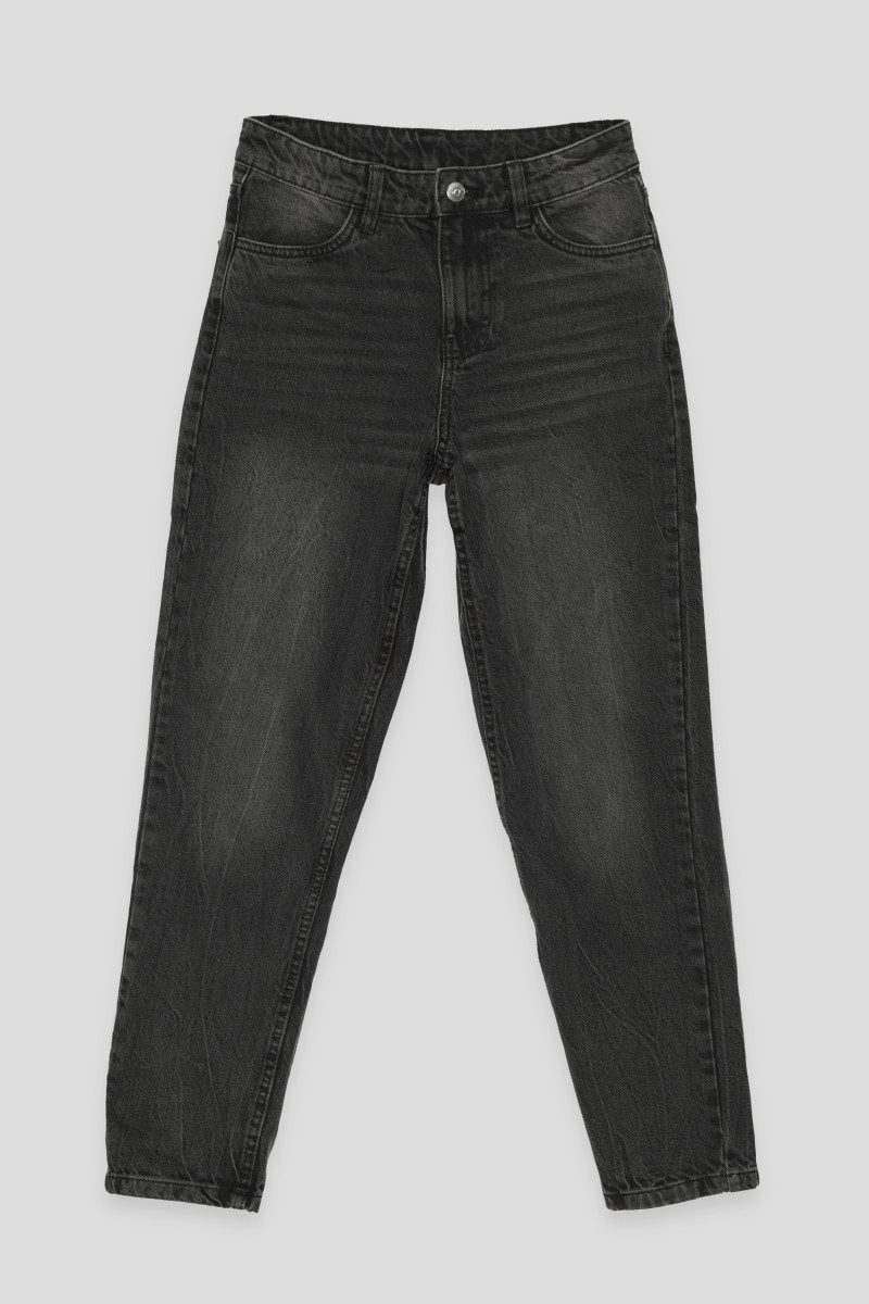 Szare jeansy typu MOM FIT