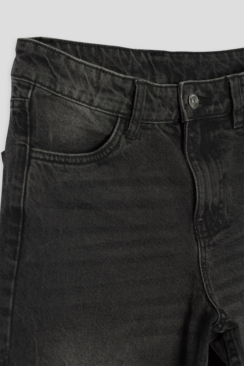 Szare jeansy typu MOM FIT