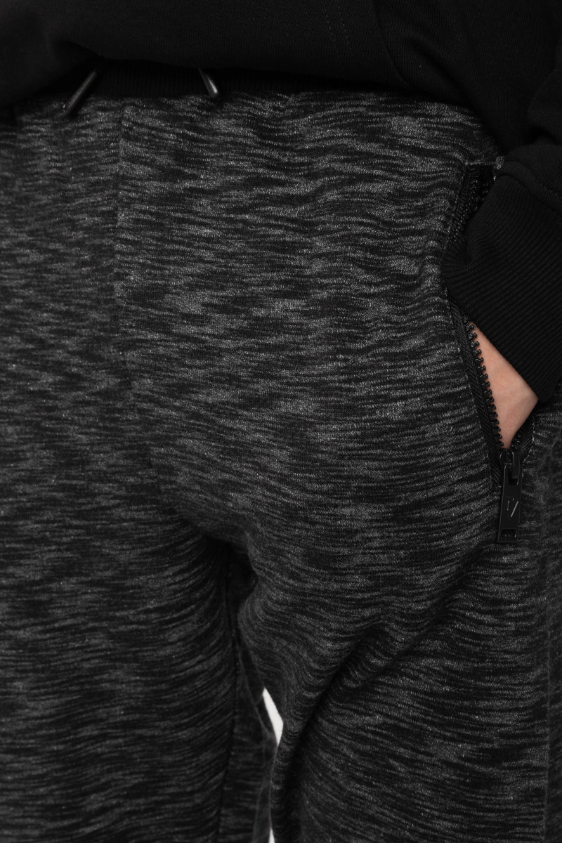 Szare spodnie dresowe z zasuwanymi kieszeniami, ciemny szary