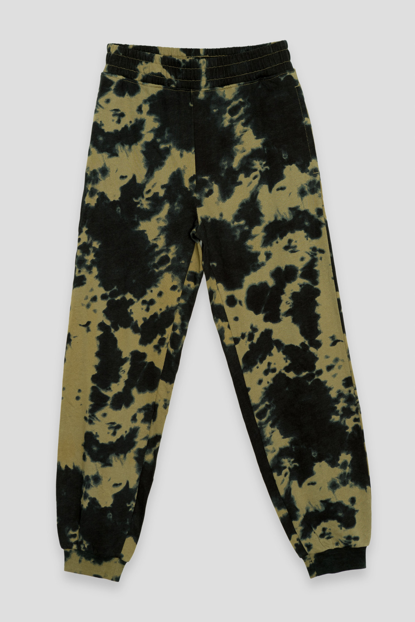 Czarno-zielone spodnie dresowe tie dye