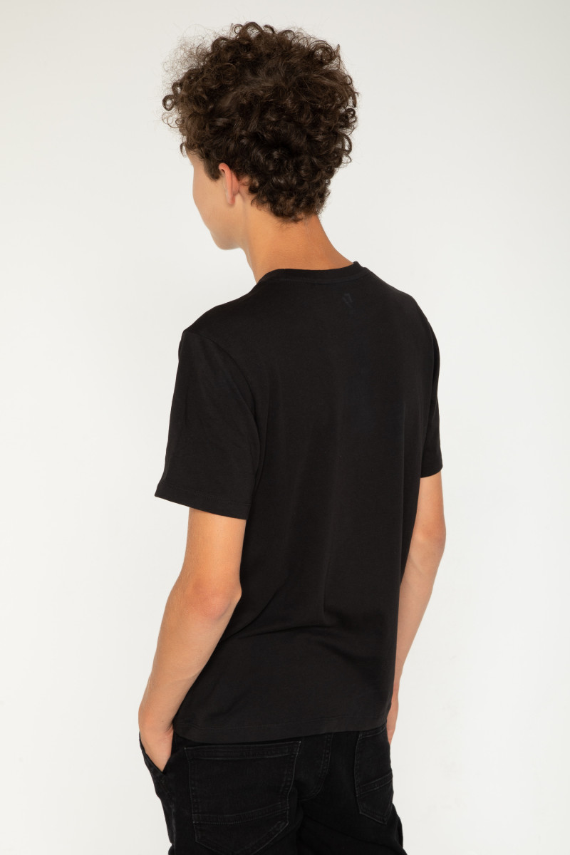 Czarny T-shirt z nadrukami