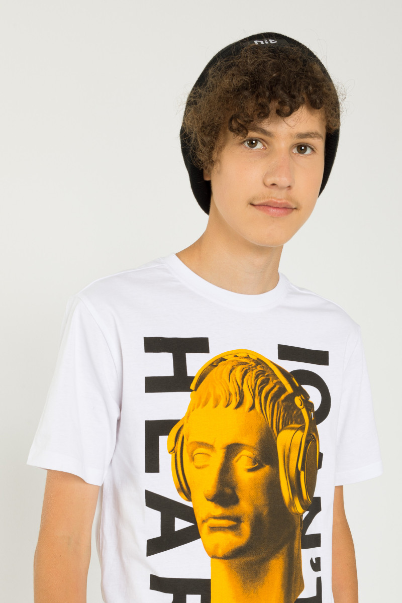 Biały T-shirt z nadrukiem