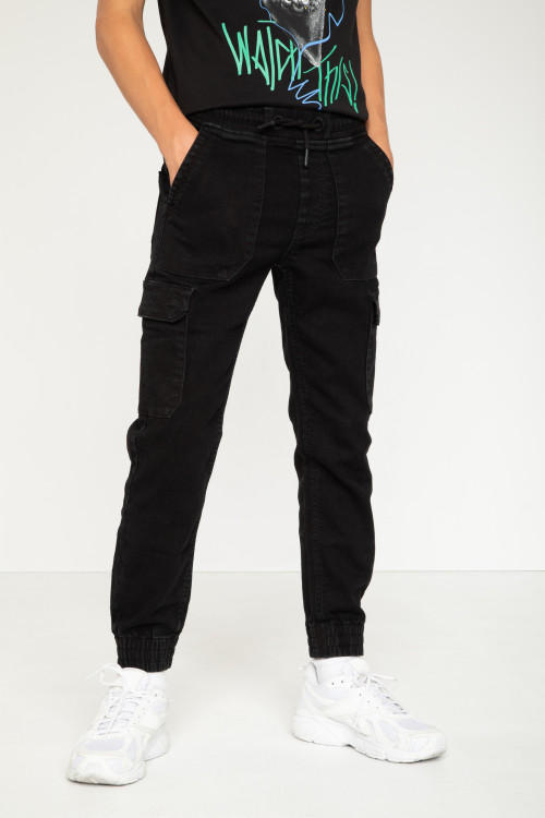 Czarne jeansowe spodnie jogger