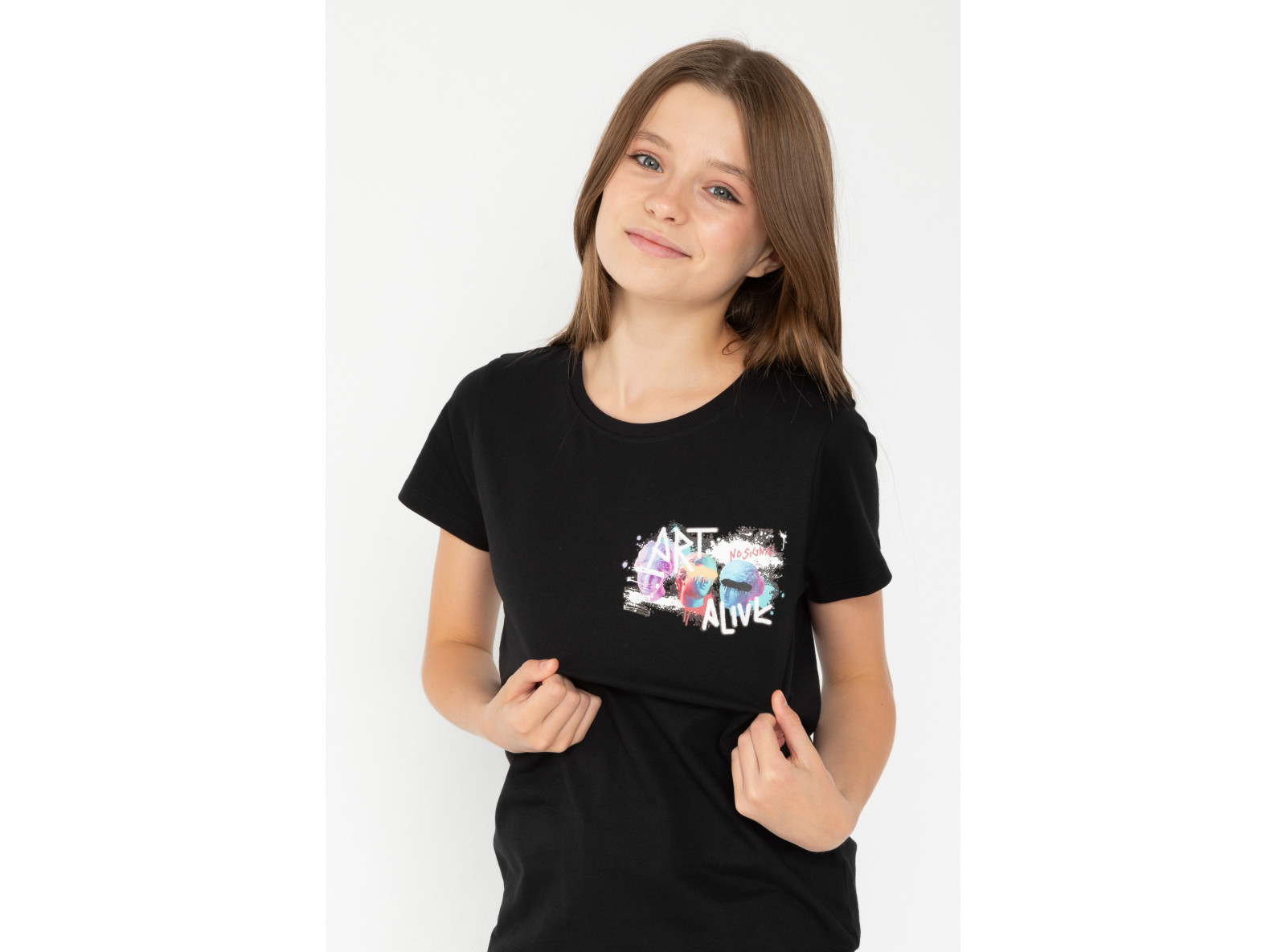 Czarny T-shirt z nadrukiem