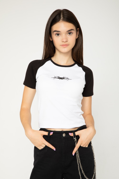 Biały T-shirt z nadrukiem