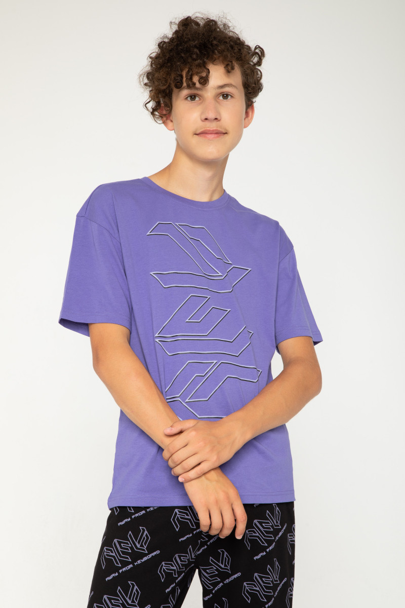 Czarno-fioletowa piżama t-shirt i spodnie