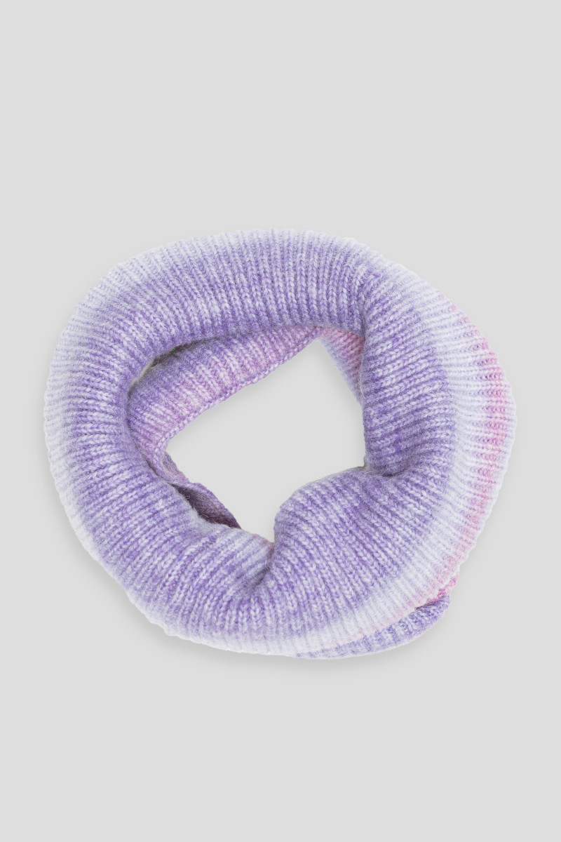 Fioletowy komin ombre pod szyję, multikolor