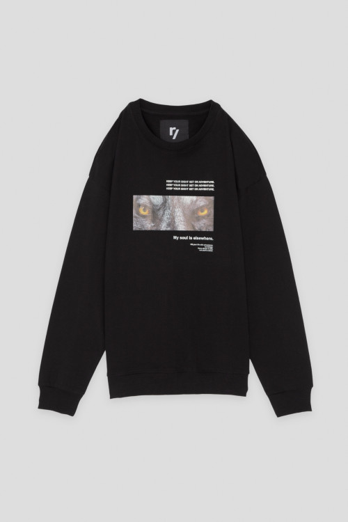 Czarna bluza dresowa z nadrukiem