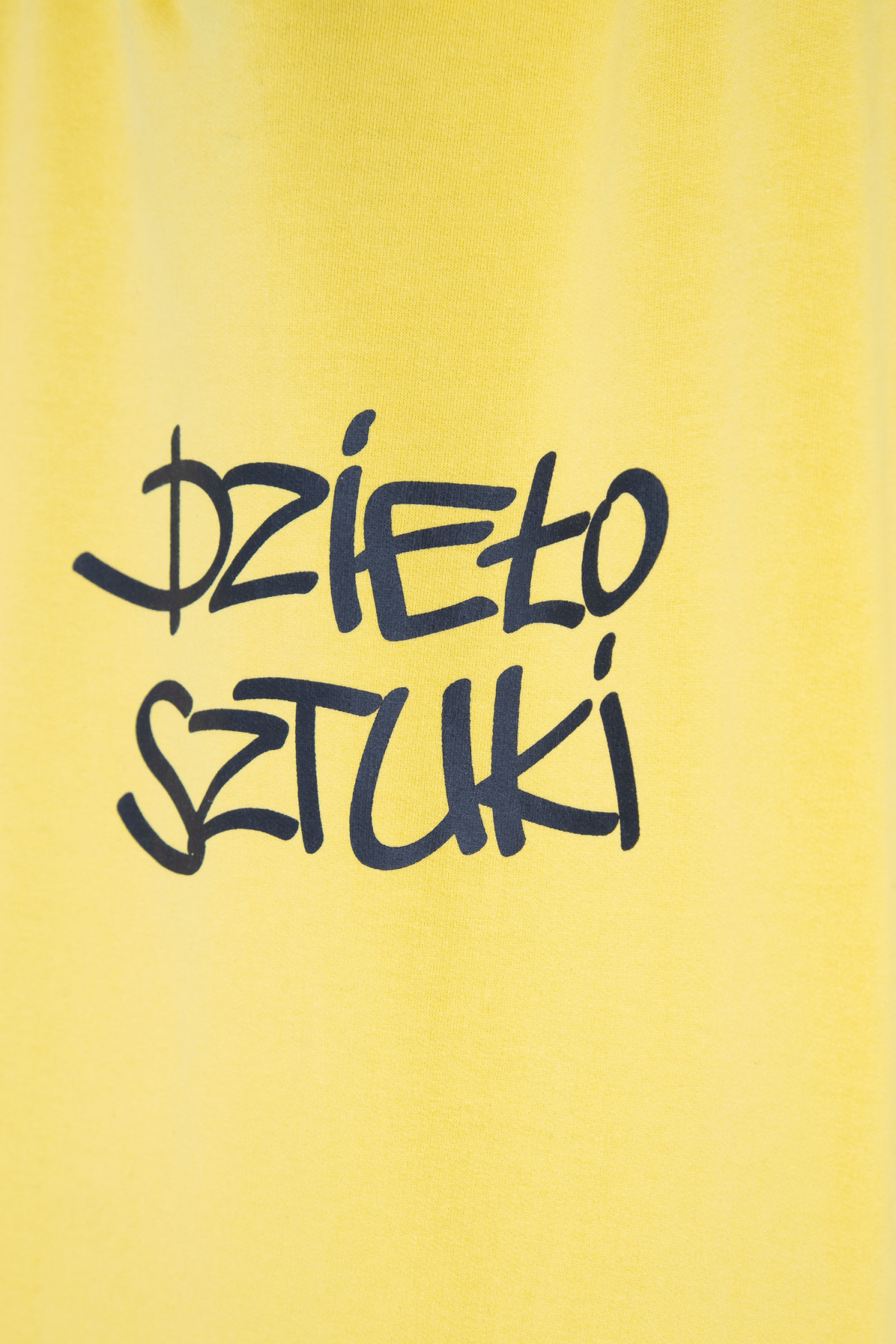 Żółta bluza dresowa z kapturem i napisem