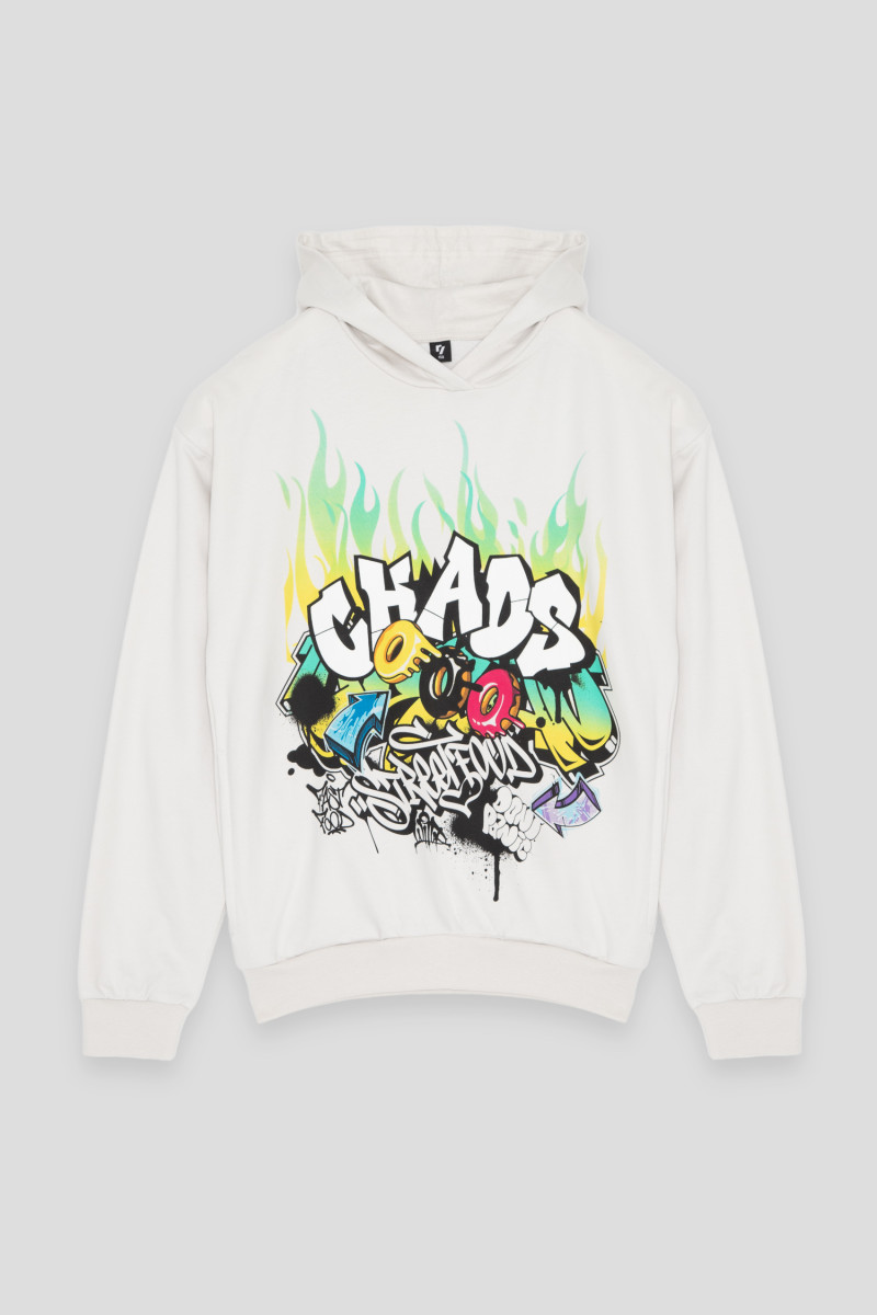 Kremowa bluza z nadrukiem graffiti