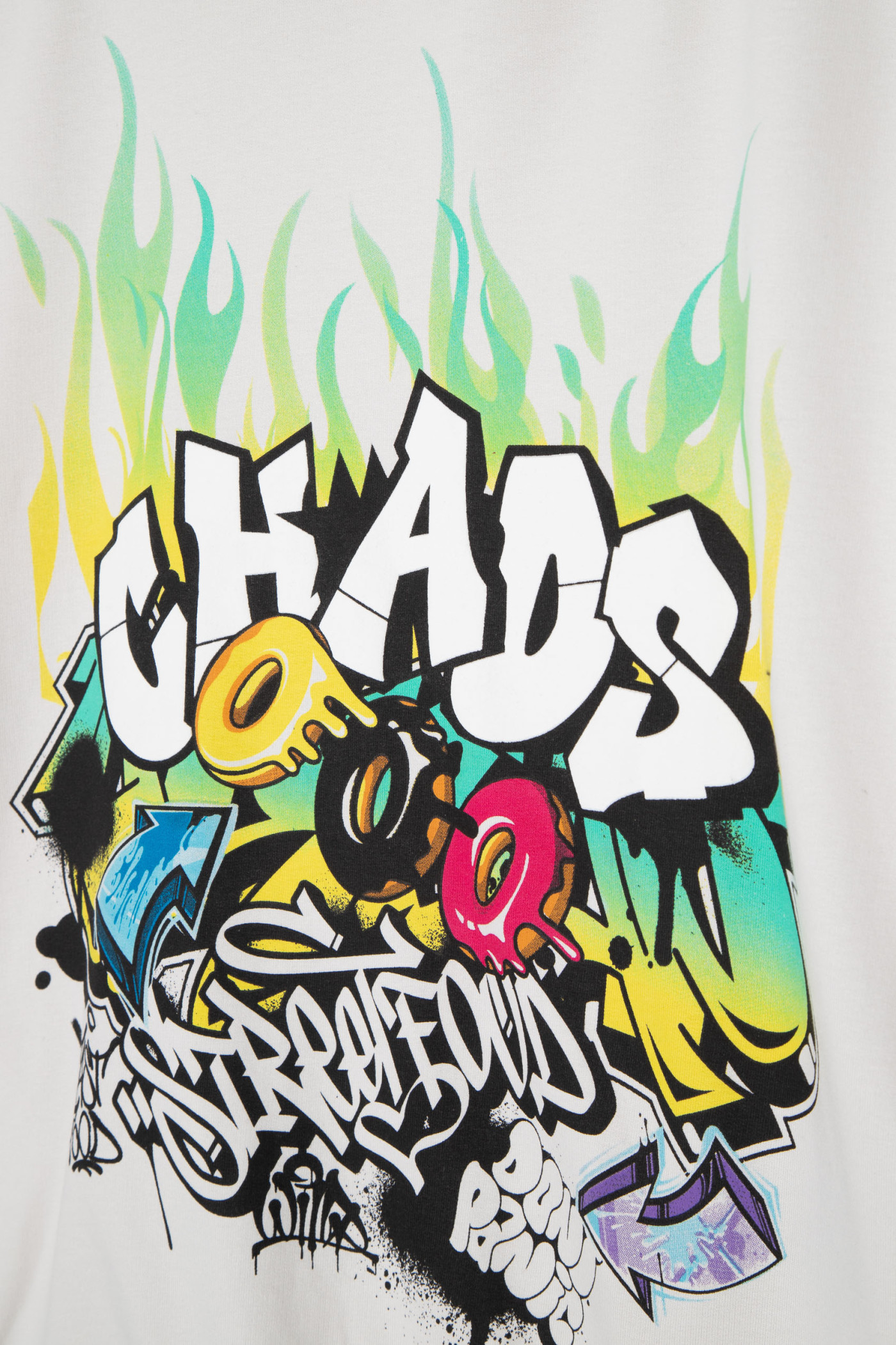 Kremowa bluza z nadrukiem graffiti