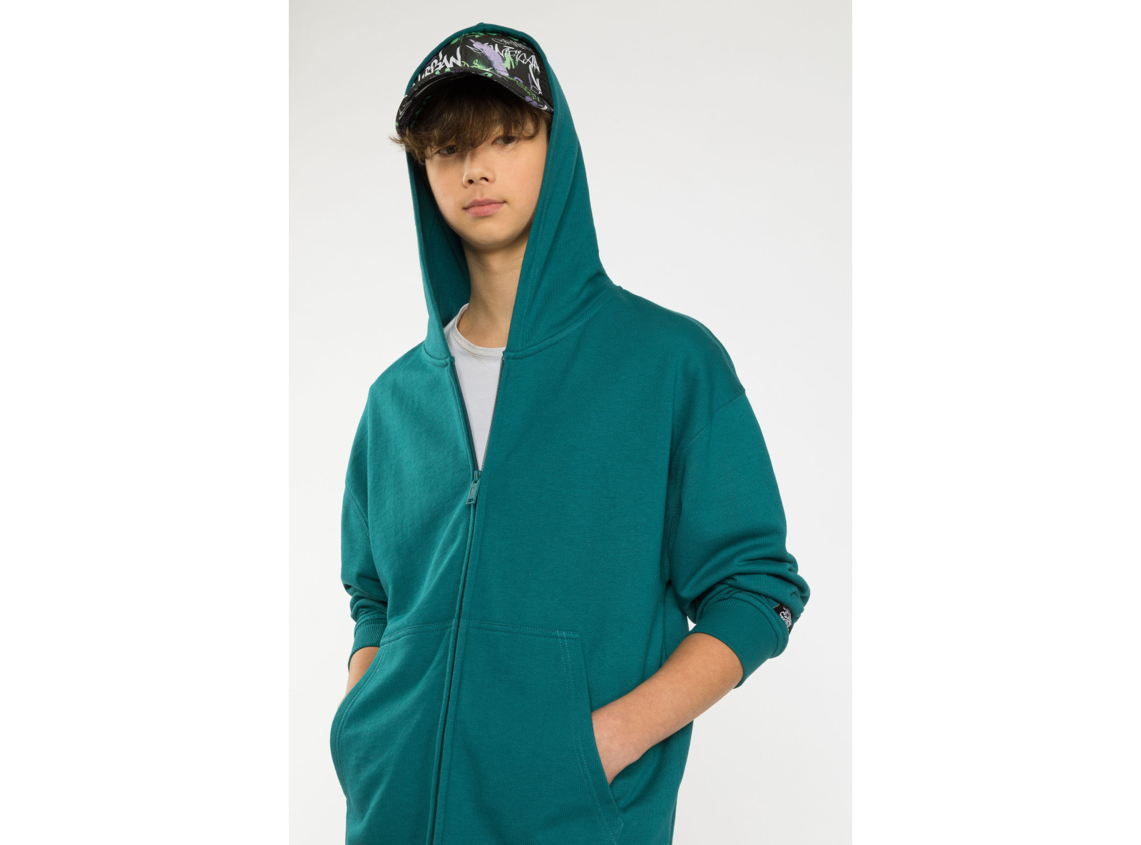 Rozpinana bluza dresowa w kolorze morskim