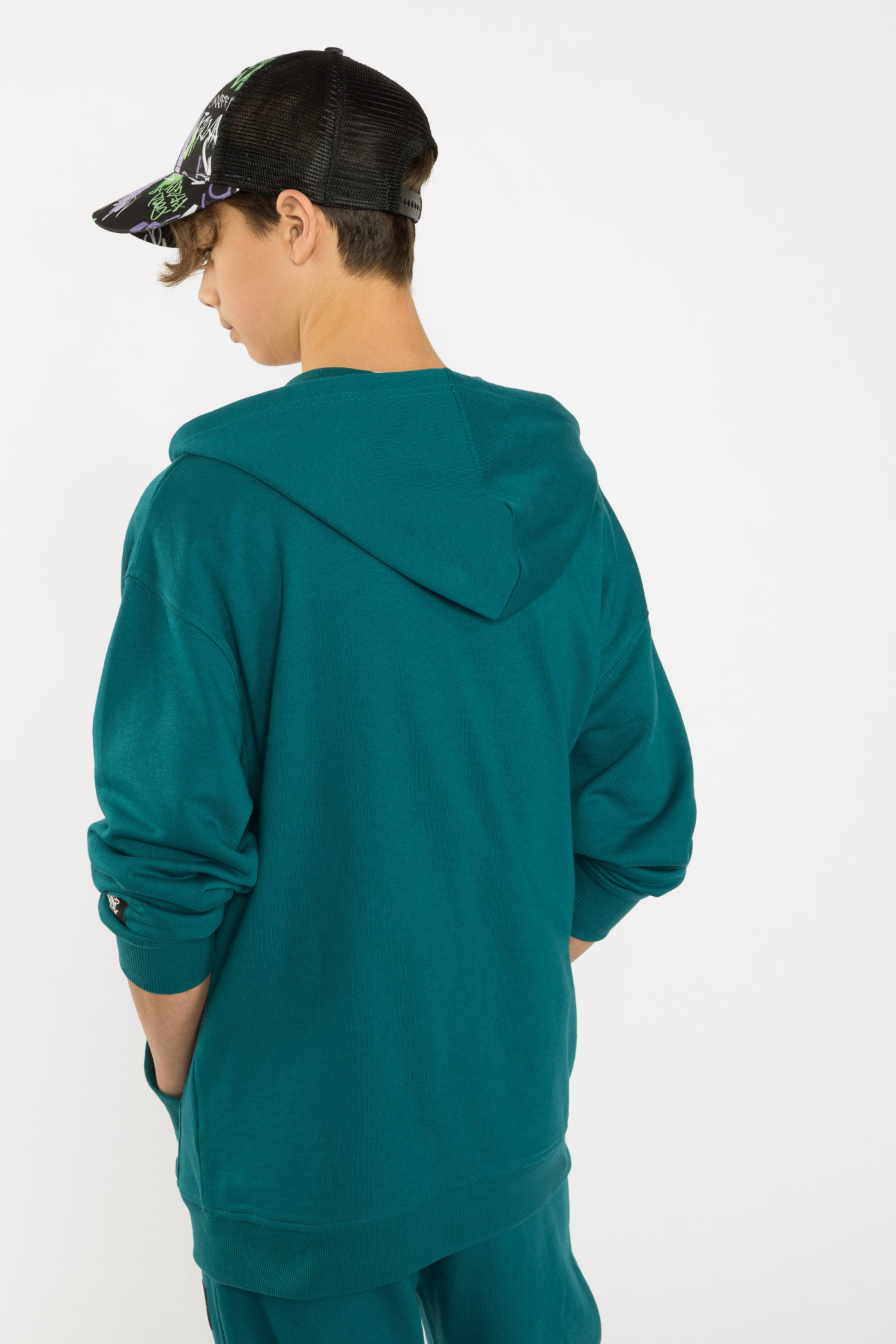 Rozpinana bluza dresowa w kolorze morskim