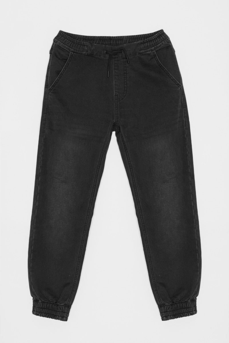 Czarne jeansowe spodnie joggery
