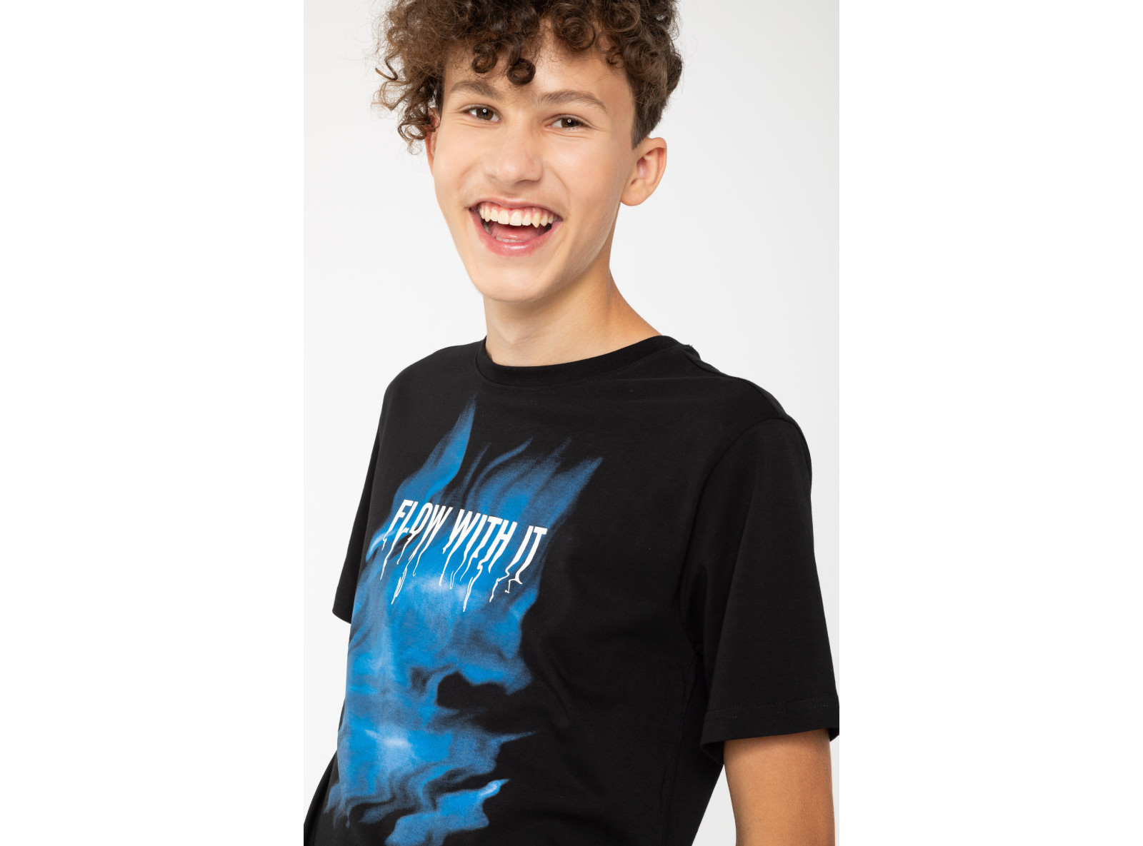 Czarny T-shirt z nadrukiem