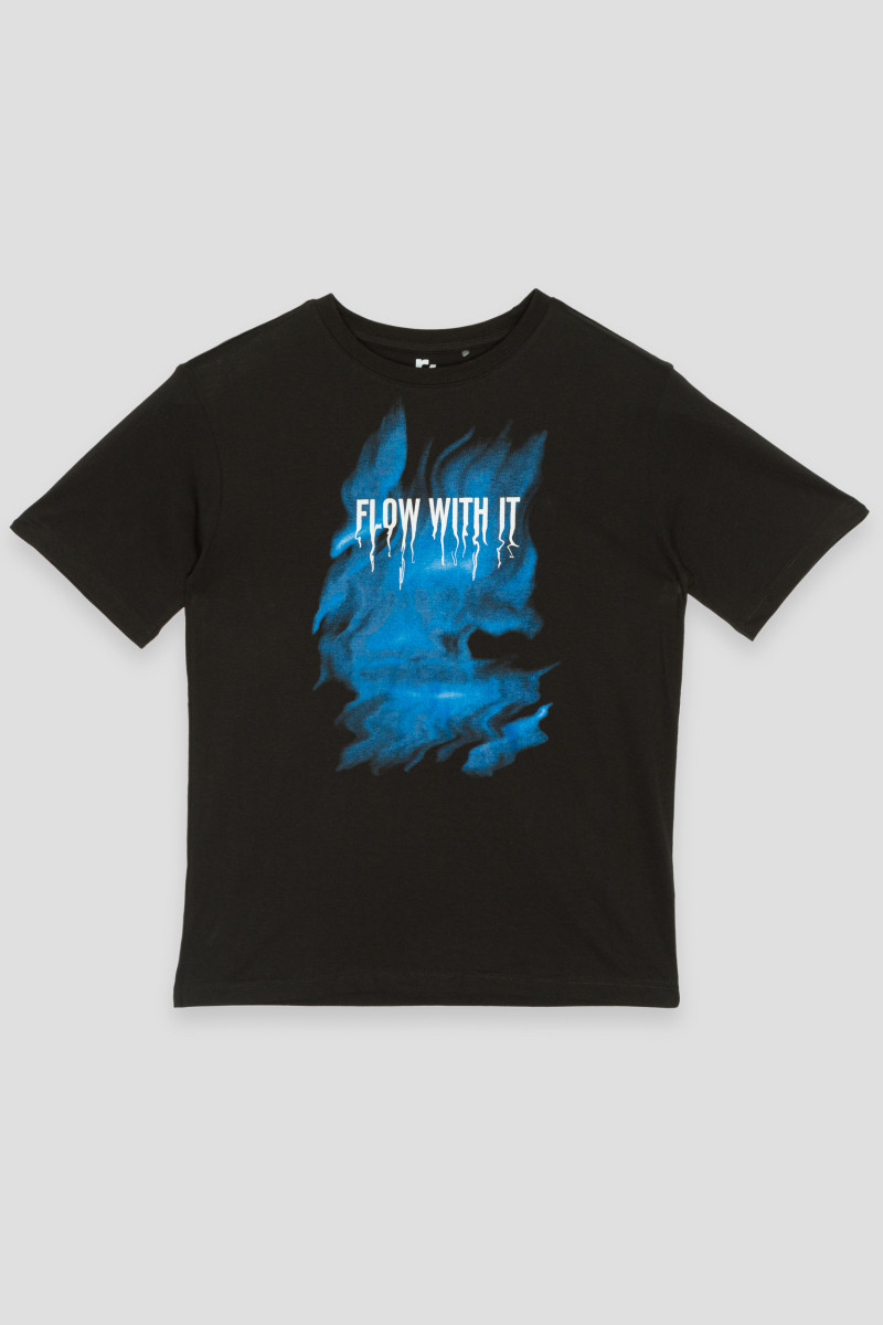 Czarny T-shirt z nadrukiem