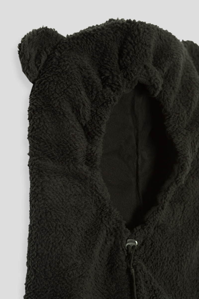 Czarna polarowa kominiarka z uszkami, czarny