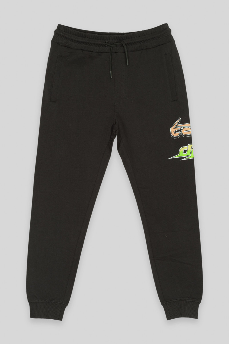 Czarne spodnie dresowe z nadrukami