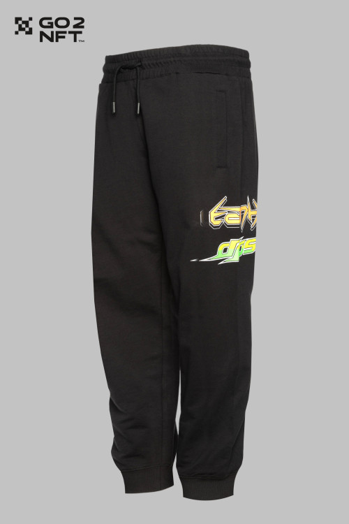 Czarne spodnie dresowe z nadrukami