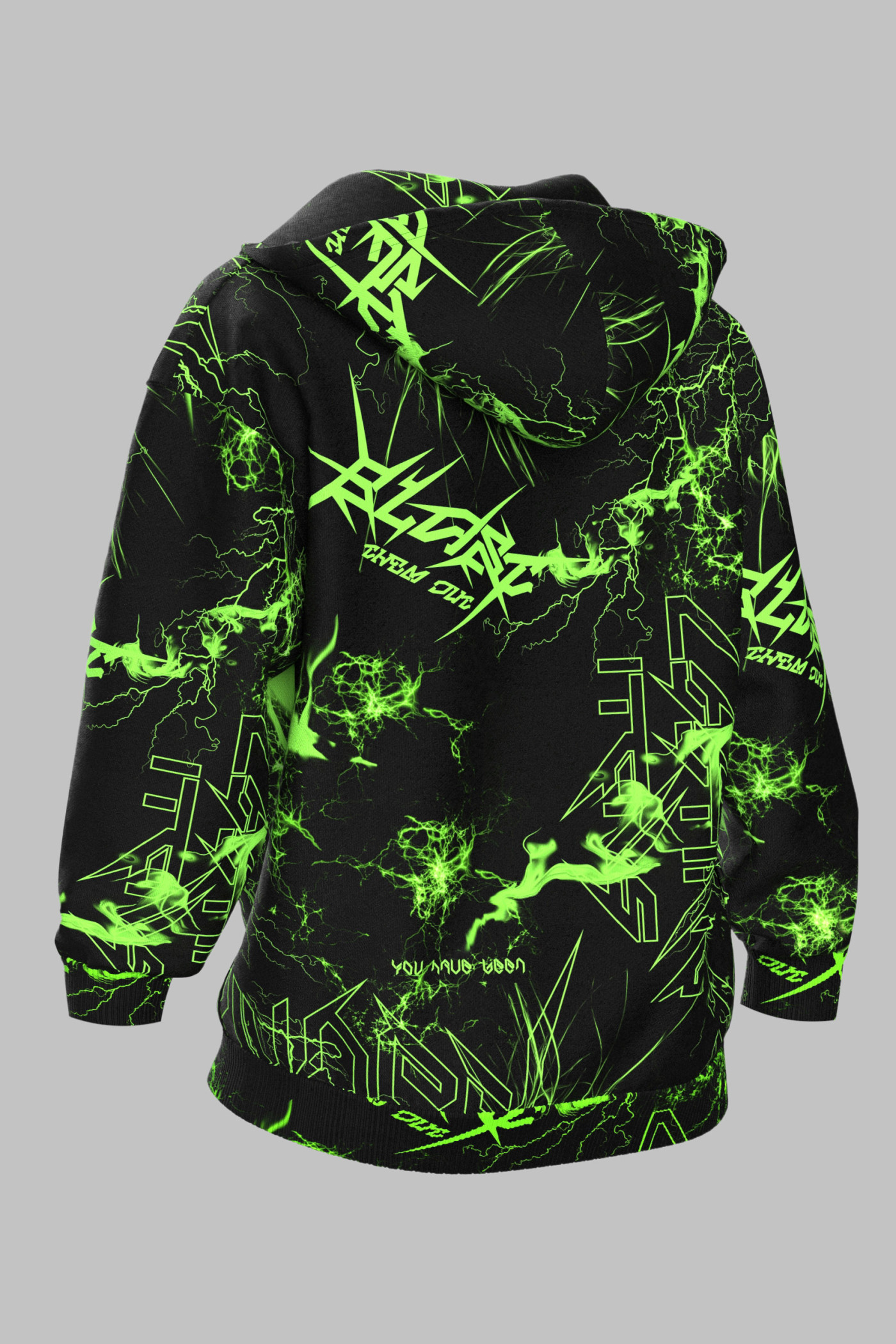 Czarna rozpinana bluza dresowa z kapturem i nadrukami