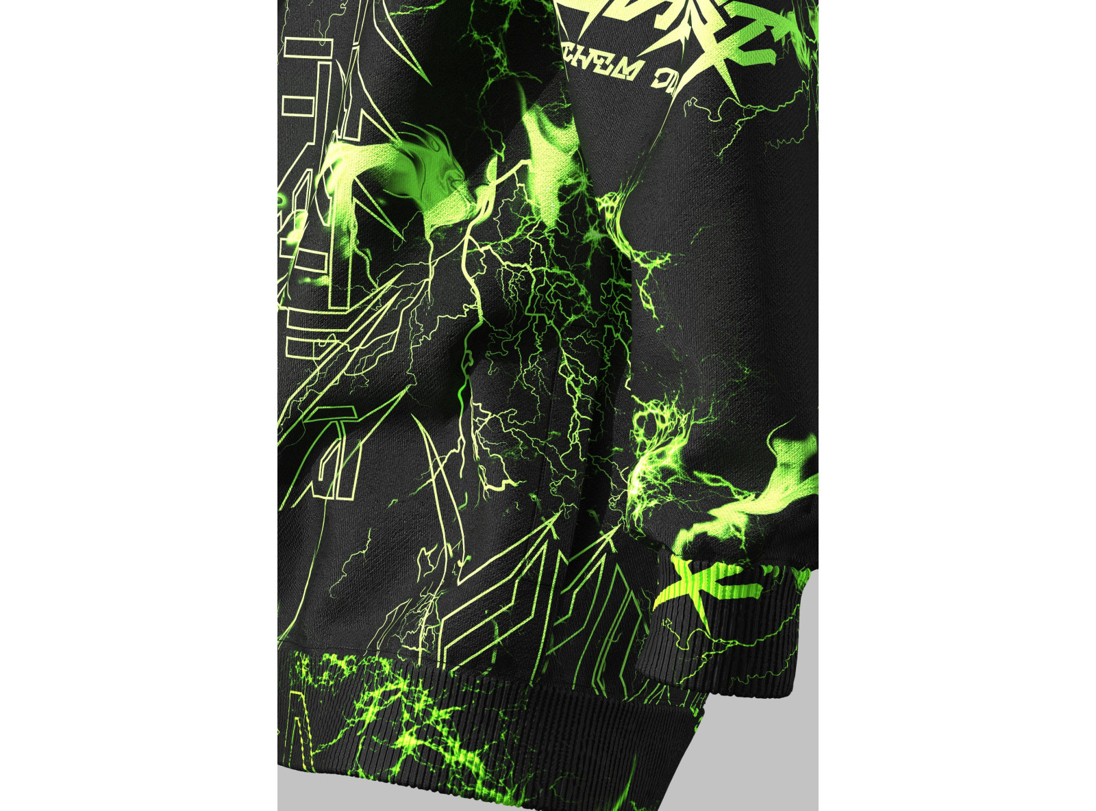 Czarna rozpinana bluza dresowa z kapturem i nadrukami