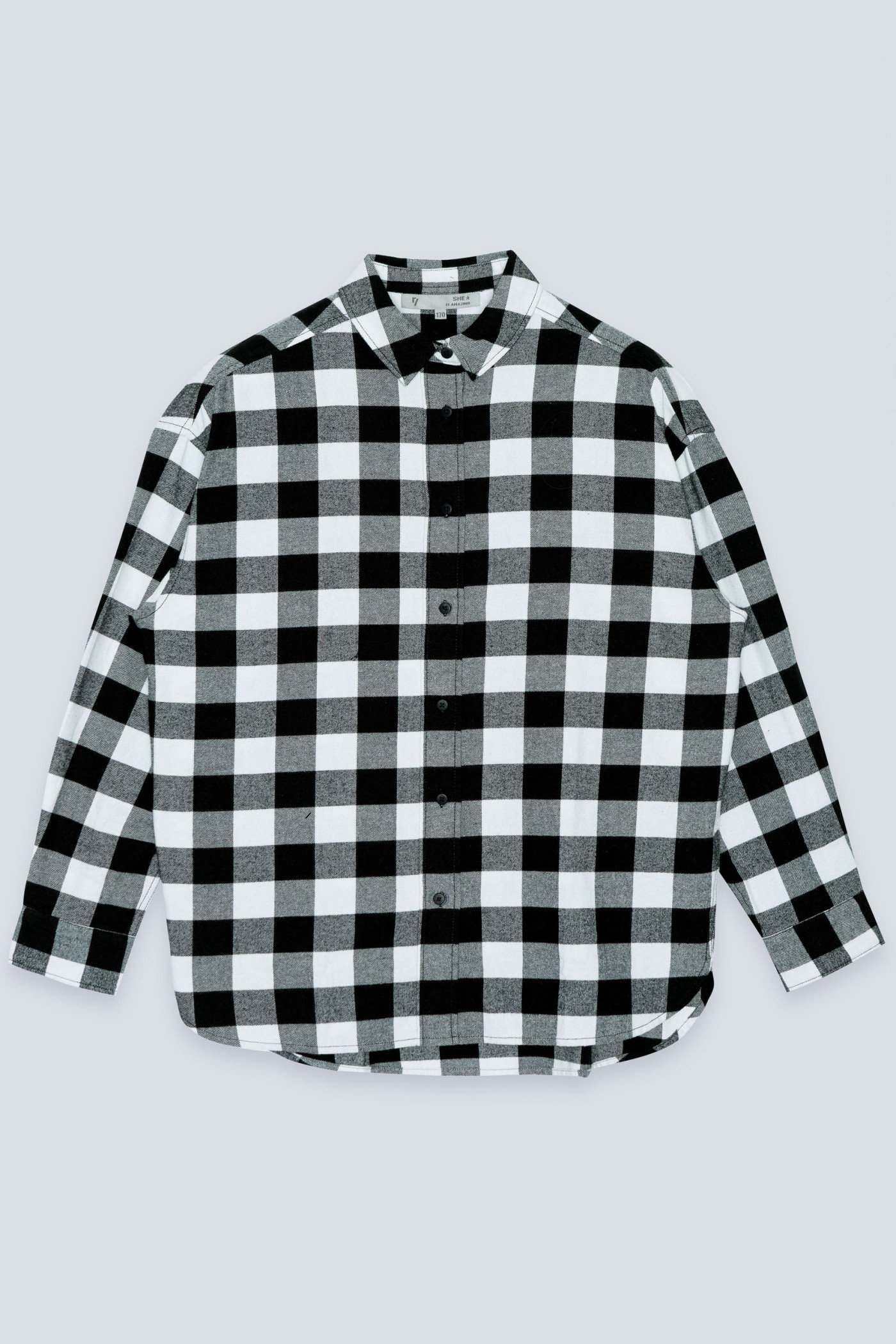 Czarno-biała koszula w kratę oversize
