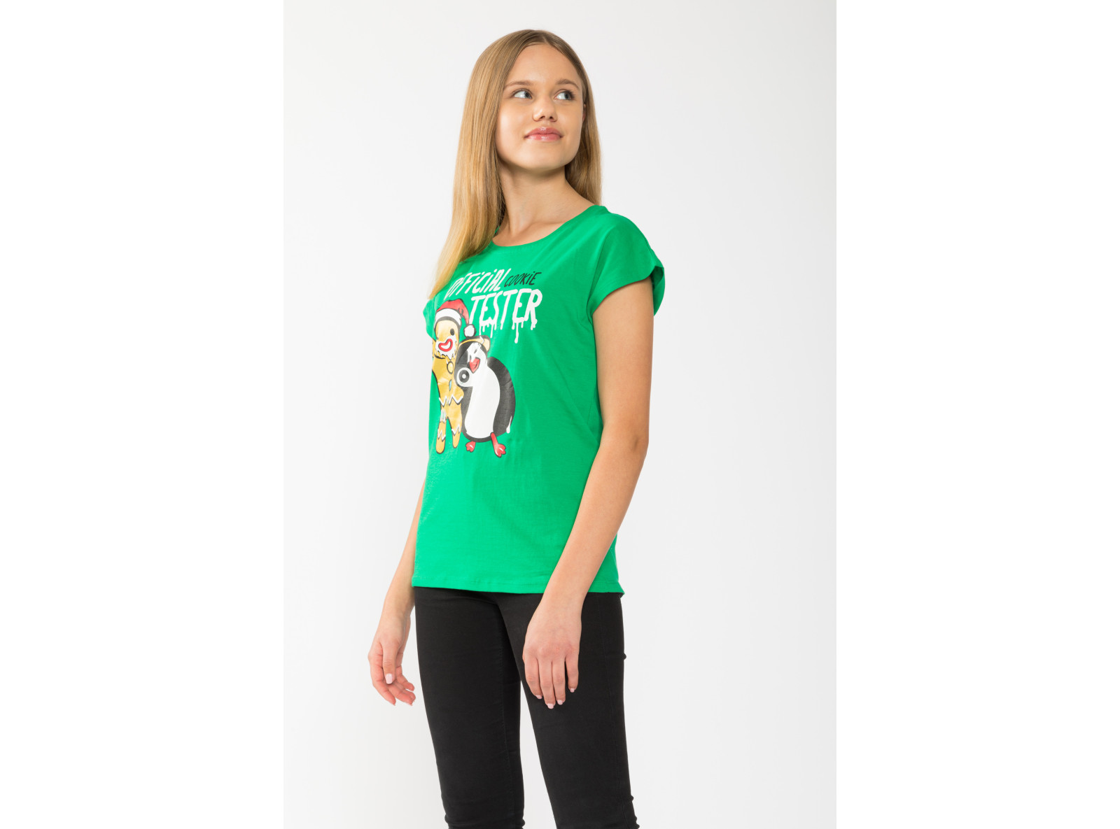 T-shirt dla dziewczyny, zielony - świąteczny OFFICIAL COOKIE TESTER | Sklep Internetowy Reporter