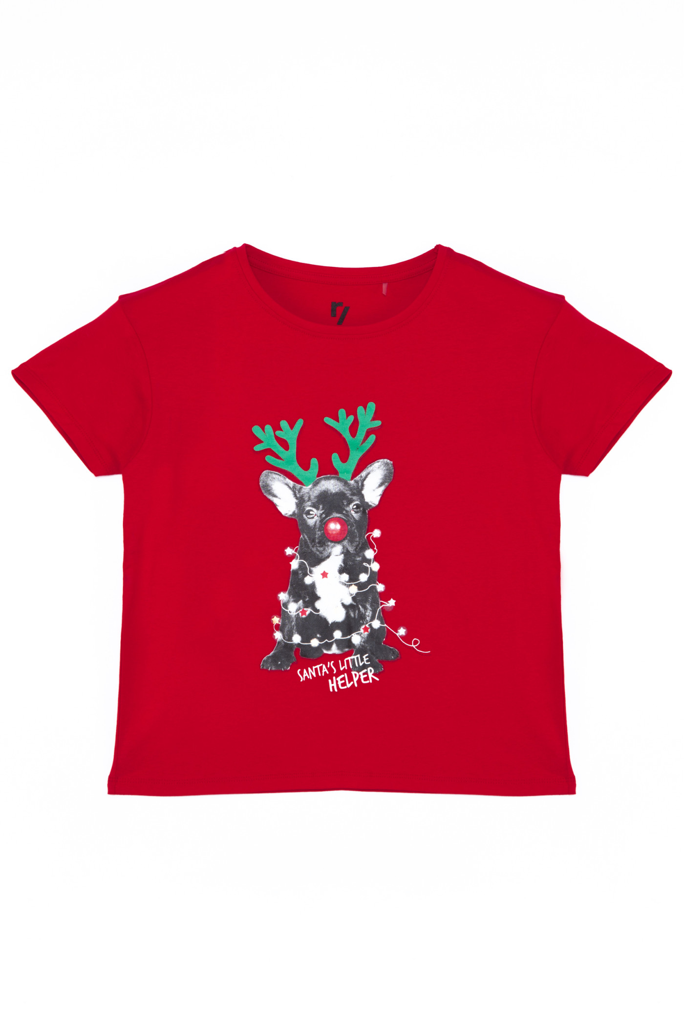 Czerwony t-shirt dla dziewczyny SANTA'S HELPER