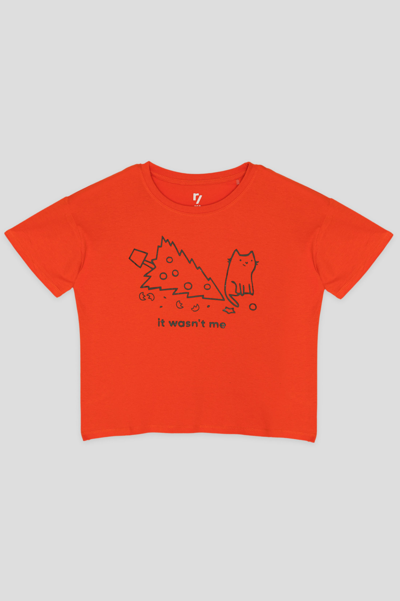 Czerwony świąteczny T-shirt z nadrukiem