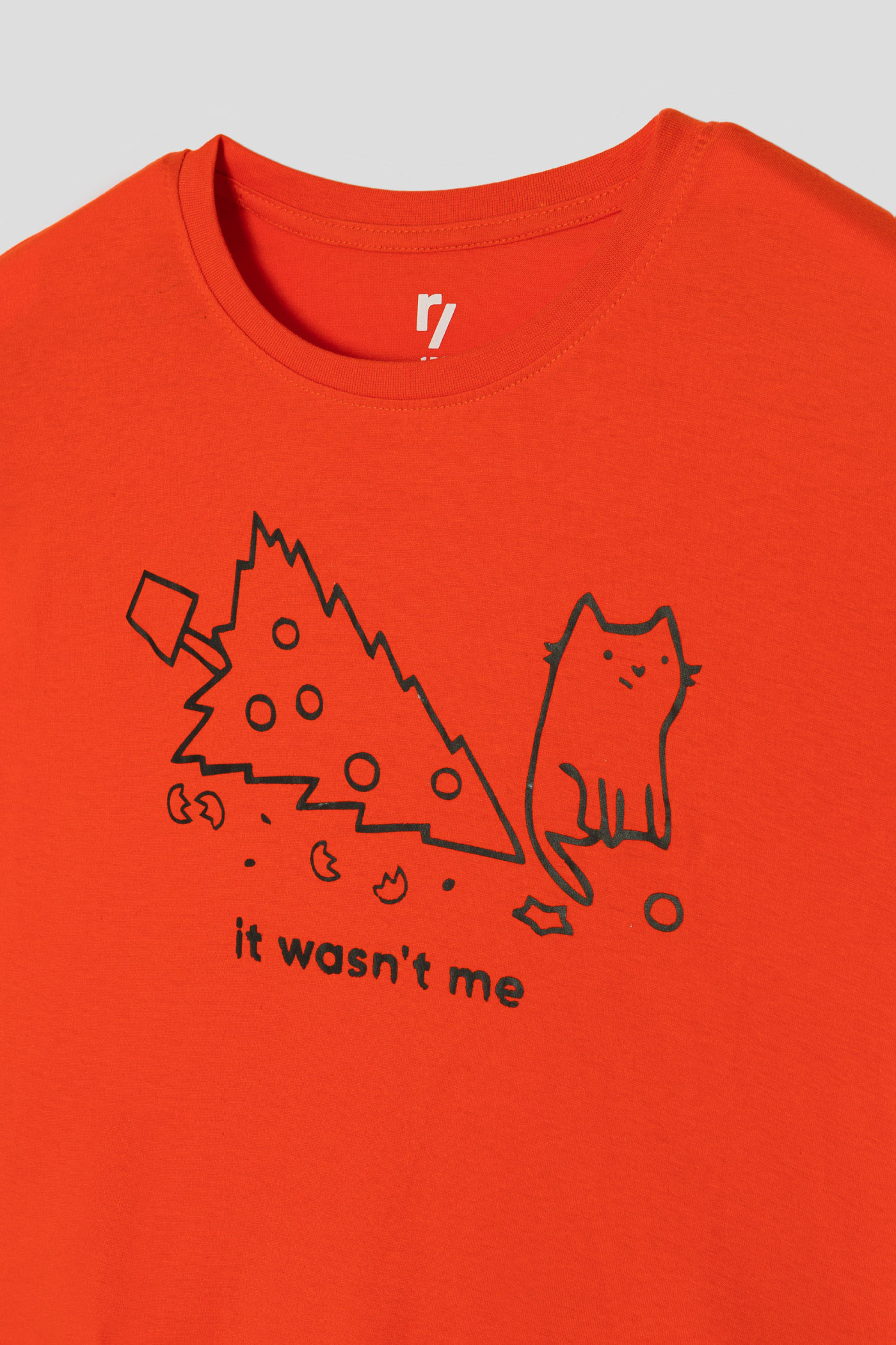 Czerwony świąteczny T-shirt z nadrukiem