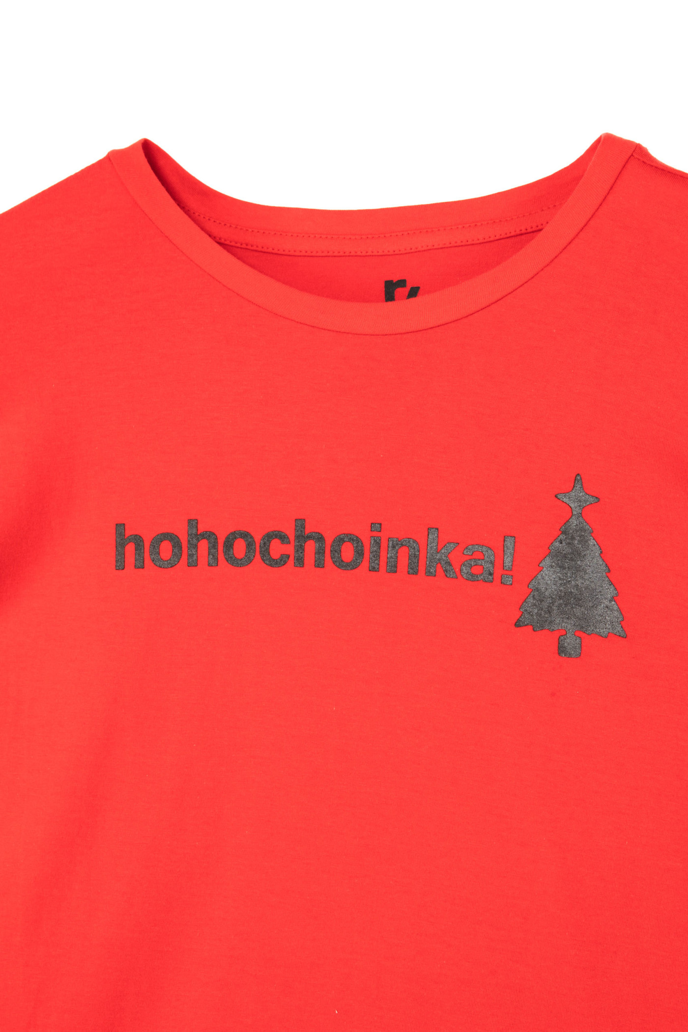 Czerwony świąteczny T-shirt z nadrukiem