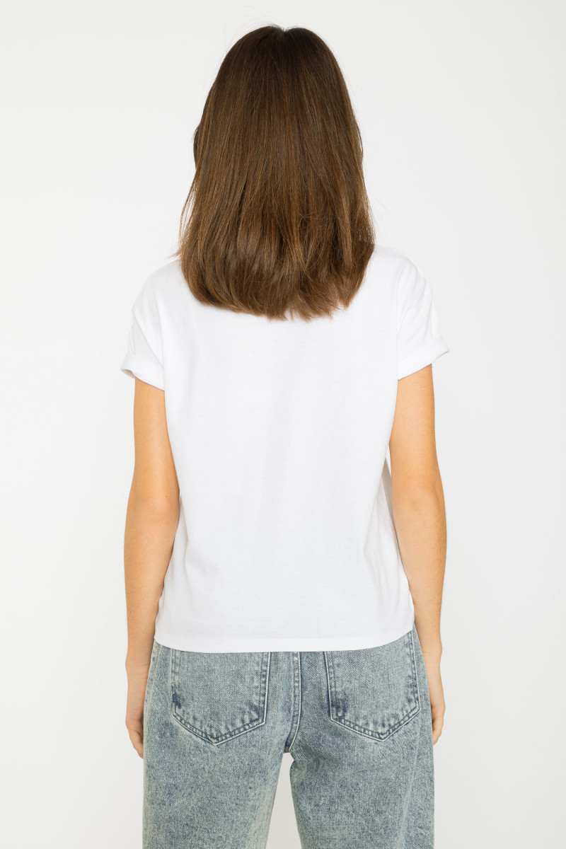 Biały świąteczny T-shirt z nadrukiem