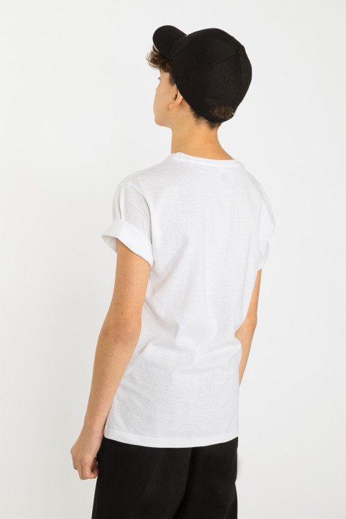 Biały świąteczny T-shirt z nadrukiem