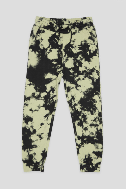 Wielobarwne spodnie dresowe z nadrukami tie dye