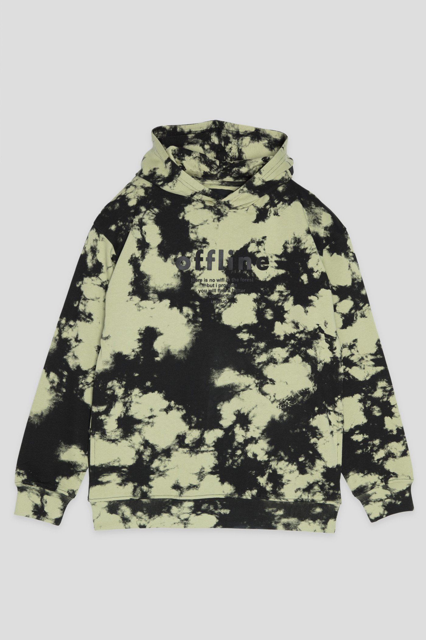 Wielobarwna bluza dresowa z kapturem z nadrukami tie dye