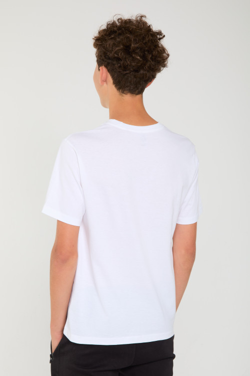 Biały świąteczny T-shirt z nadrukiem z przodu