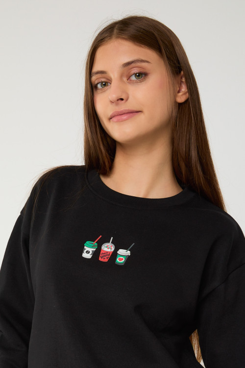 Czarna bluza dresowa z  nadrukiem
