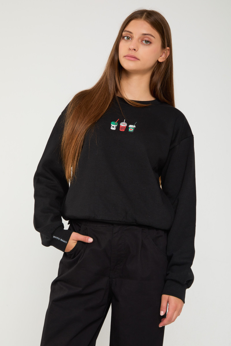 Czarna bluza dresowa z  nadrukiem
