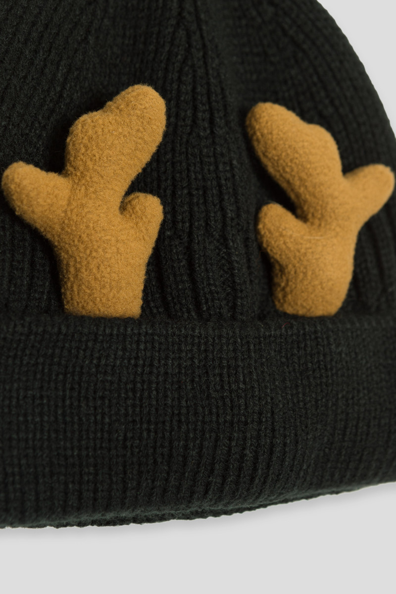 Czarna świąteczna czapka z rogami, czarny