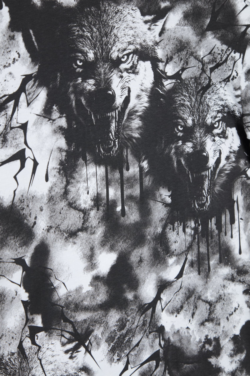 Biały T-shirt z nadrukami na całości