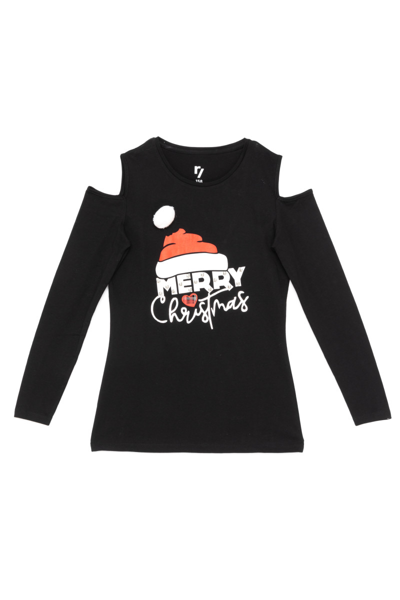 T-shirt z długim rękawem dla dziewczyny MERRY CHRISTMAS | Reporter