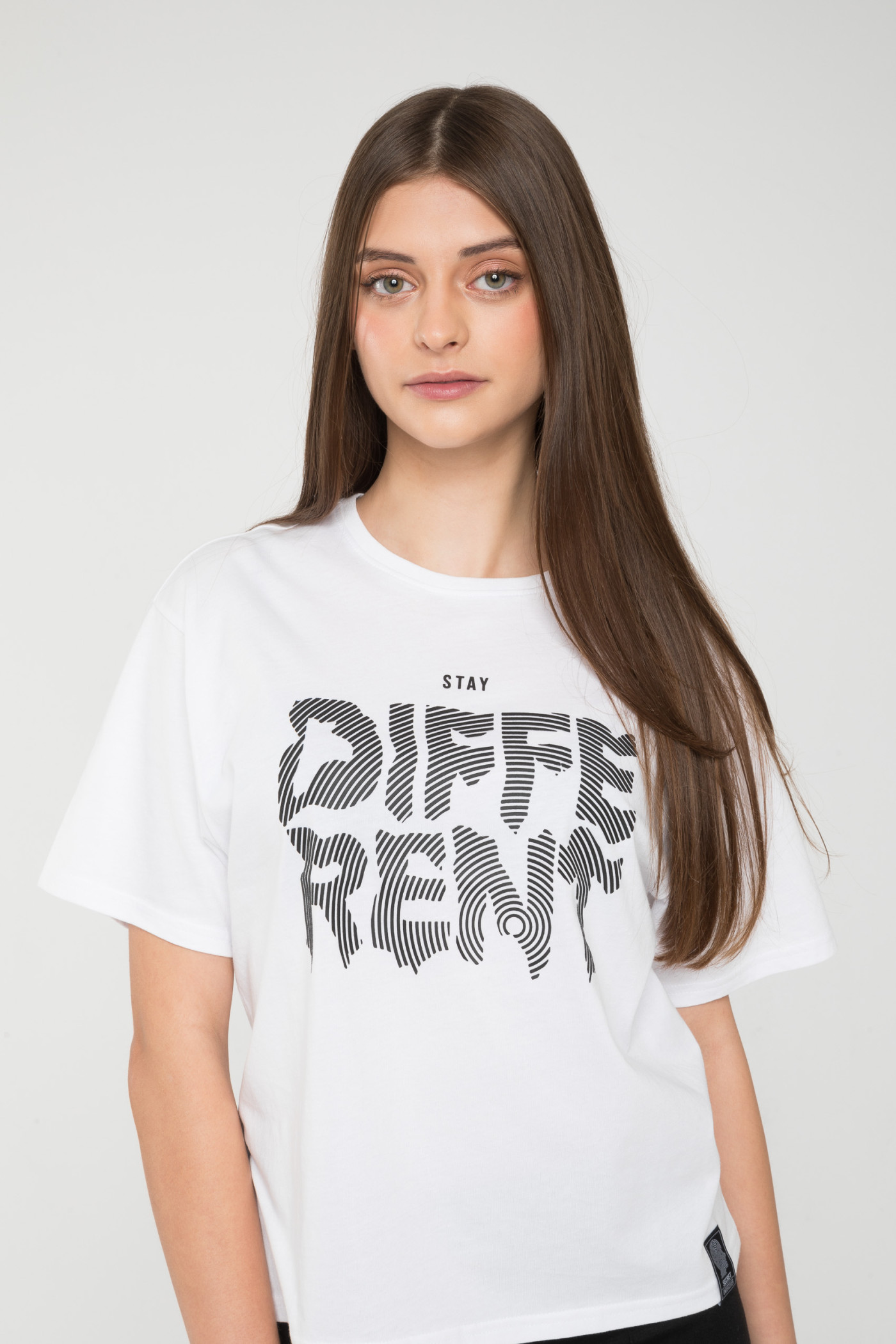 Biały T-Shirt z nadrukiem z przodu