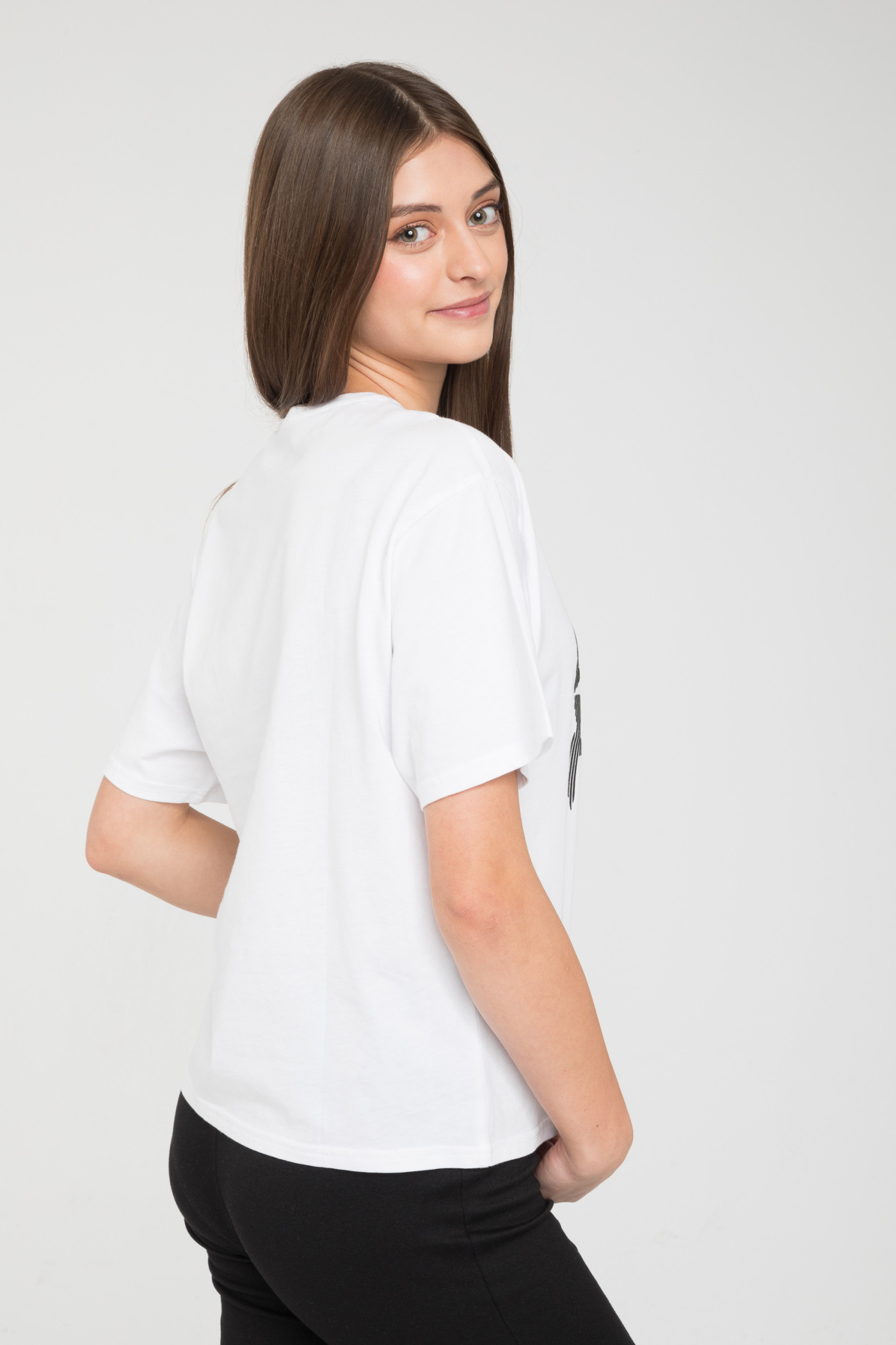 Biały T-Shirt z nadrukiem z przodu