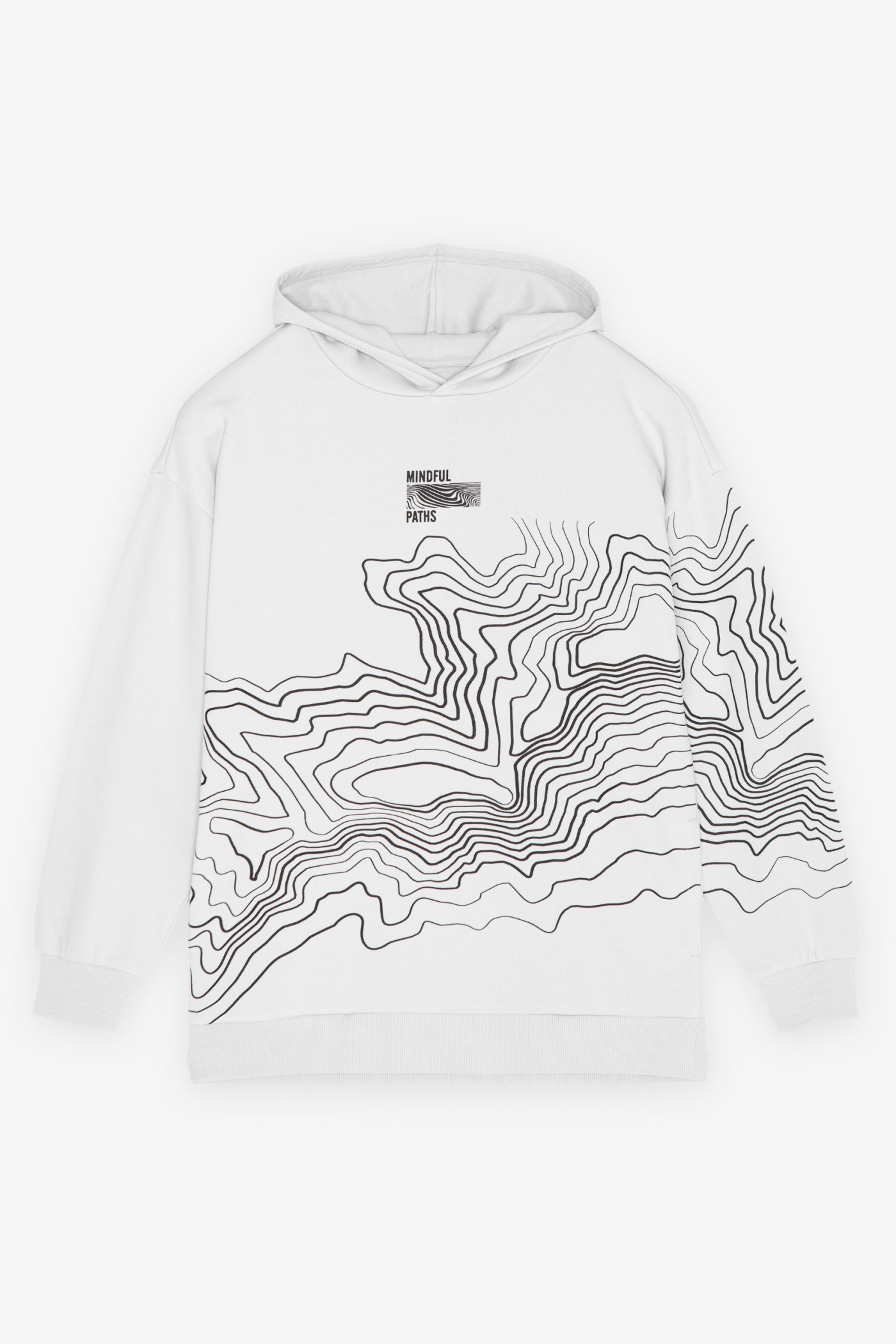 Szara bluza z kapturem z nadrukiem z przodu